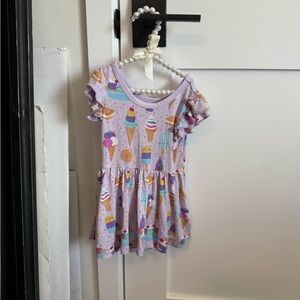 Little Sleepies Lavender Ice Cream Print One-Piece